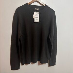 NWT ZARA MEN’S GREY 100% CASHMERE ROUND NECK JUMPER SWEATER PULLOVER LARGE